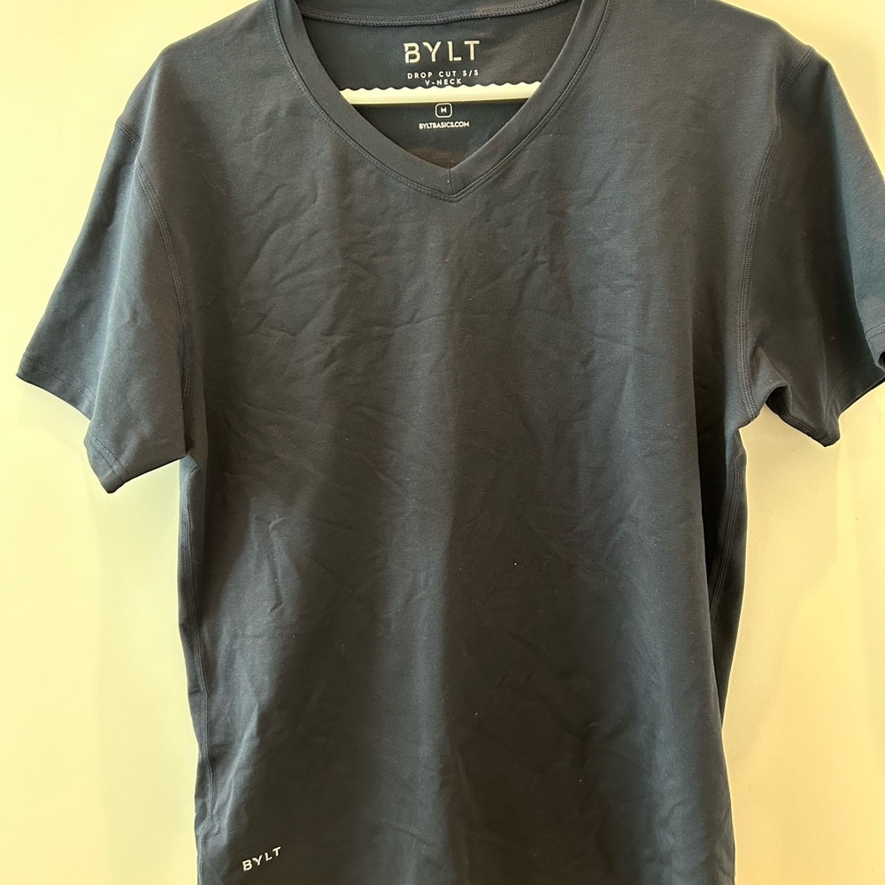 BYLT Basics Men's Dark Navy V-Neck Shirt